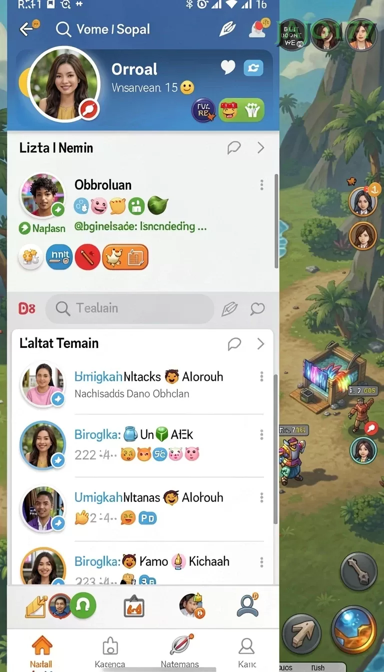 Cuplikan layar 33L — menu navigasi